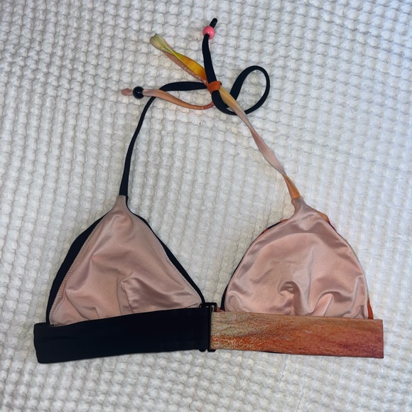 Victoria’s Secret bikini top cool palm orange and black, Size L VG - Picture 2 of 5